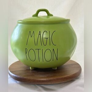 Rae Dunn Green Magic Potion Cauldron Cookie Jar for Halloween